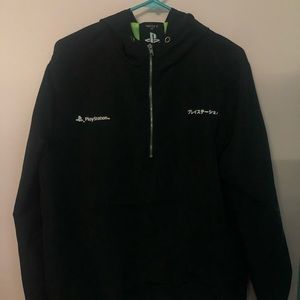 Black PlayStation X forever 21 windbreaker.